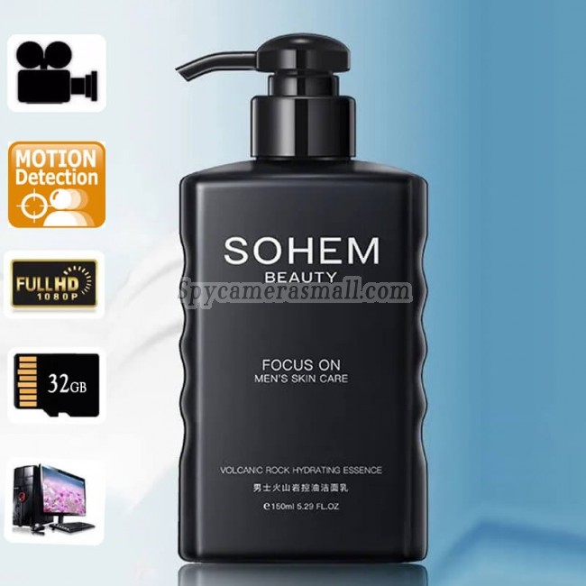 Bathroom Hidden Camera SOHEM Beauty Shampoo 1080P HD Spy DVR Waterproof 32GB Internal Memory with Remote Control